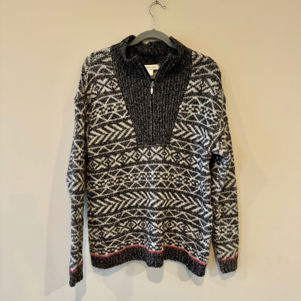 Christopher and Banks Fair Isle Sweater 1/4 Zip Large